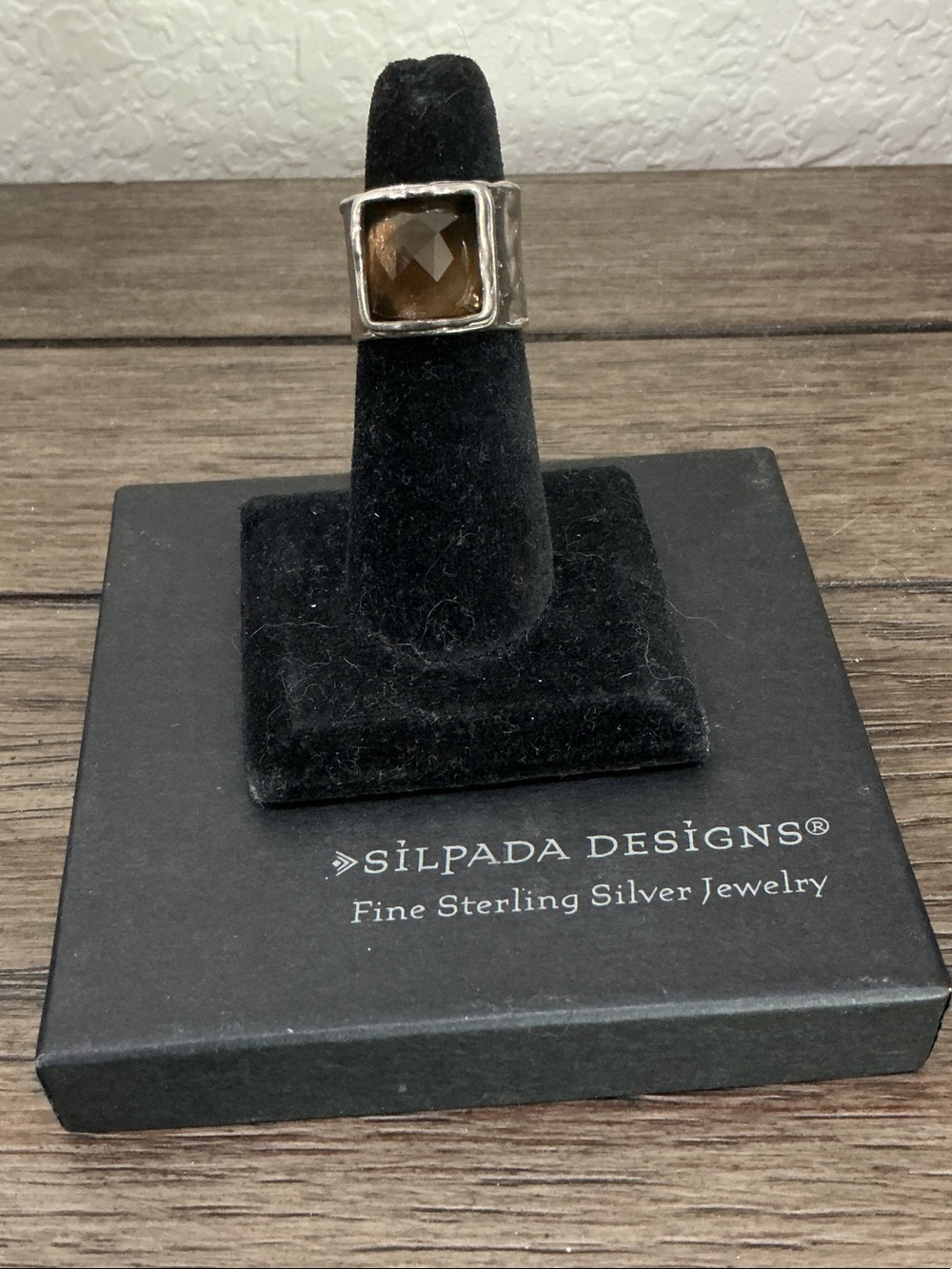 Silpada Sterling Silver and Smoky Quartz Brown Gemstone Ring